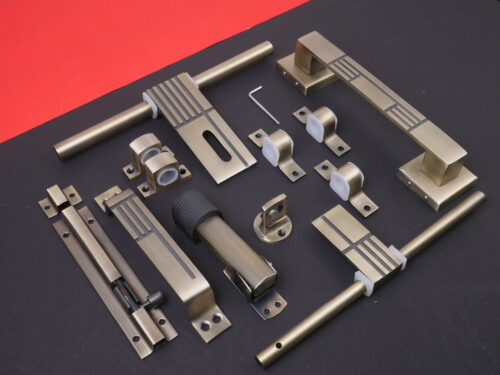 STAINLESS STEEL ANTIQUE BRASS FINISH HEAVY DOORKIT
